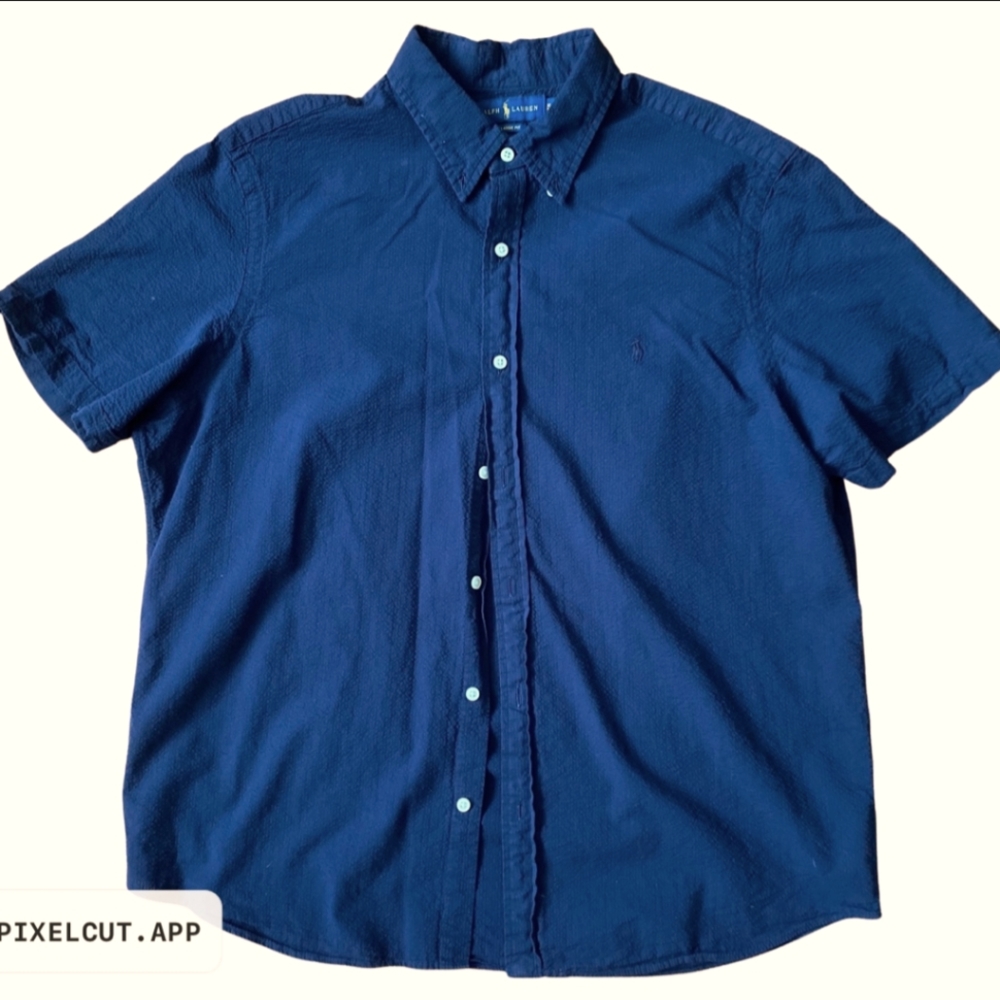 Ralph Lauren Seersucker Short Sleeve Button Up Shirt